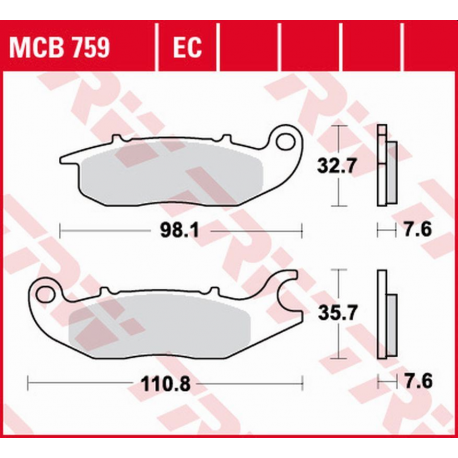TRW LUCAS ZF KLOCKI HAMULCOWE KH375 ECO ORGANIC HONDA CBF 125 '09-'16, CBR 125R '04-'17, Z 125 MONKEY '18-, RIEJU NKD 125 '08-'1