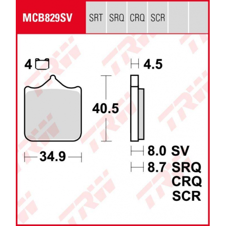 TRW LUCAS ZF KLOCKI HAMULCOWE KH604/4 SINTER ROAD/TRACK BMW S 1000RR '09-'18, S 1000R '13-, TRIUMPH SPEED TRIPLE 1050 '09-'16, P