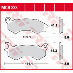 TRW LUCAS ZF KLOCKI HAMULCOWE KH603 ORGANIC HONDA NSC 50/110 '12-, PCX 125/150 '10-, KYMCO PEOPLE 125 '16-, PEUGEOT DJANGO 50/12