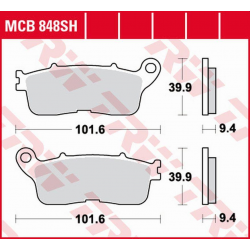 TRW LUCAS ZF KLOCKI HAMULCOWE KH636 SINTER STREET HONDA VFR 1200F '10-'16, VFR 1200X CROSSTOURER '12-, TYŁ