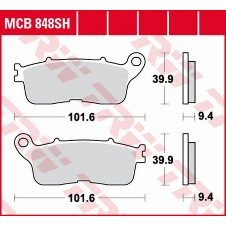 TRW LUCAS ZF KLOCKI HAMULCOWE KH636 SINTER STREET HONDA VFR 1200F '10-'16, VFR 1200X CROSSTOURER '12-, TYŁ