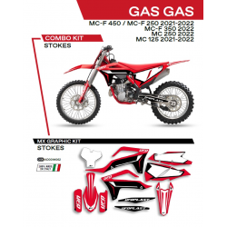 UFO 2022/06 KOMPLET NAKLEJEK (OKLEIN) GAS GAS MC 125 '21-'22 STOKES KOLOR CZERWONY