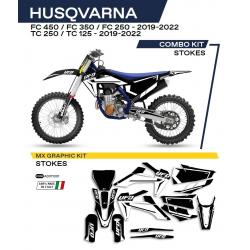 UFO 2022/06 KOMPLET NAKLEJEK (OKLEIN) HUSQVARNA TC 125 '19-'22 STOKES KOLOR CZARNY