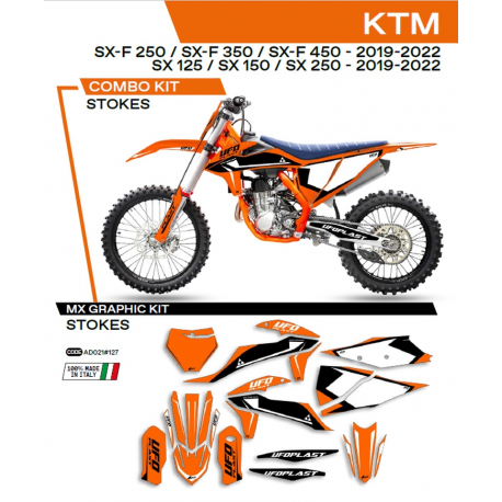 UFO 2022/06 KOMPLET NAKLEJEK (OKLEIN) KTM SX 125 '19-'22 STOKES KOLOR POMARAŃCZOWY