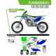 UFO 2022/06 KOMPLET NAKLEJEK (OKLEIN) KAWASAKI KXF 250 '21-'22 PATRIOT KOLOR OEM (ZIELONY/NIEBIESKI)