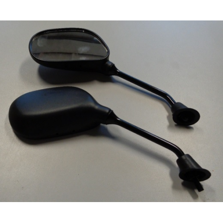 GZ 2021/08 LUSTERKO UNIWERSALNE DO SKUTERÓW OWALNE LEWE I PRAWE (KOMPLET) GWINT M8 KOLOR CZARNY