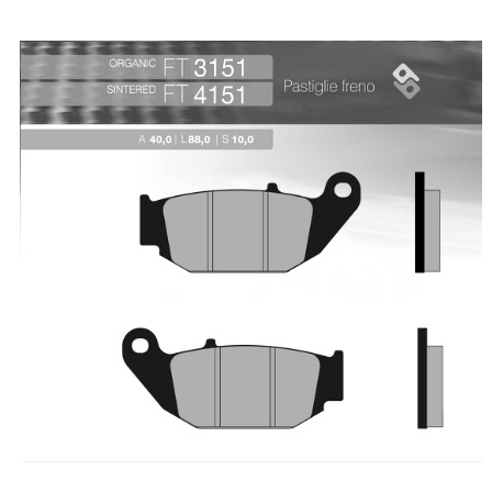 BRENTA KLOCKI HAMULCOWE KH629 SPIEK METALICZNY (ZŁOTE) HONDA CRF 250 L '13-'16 TYŁ