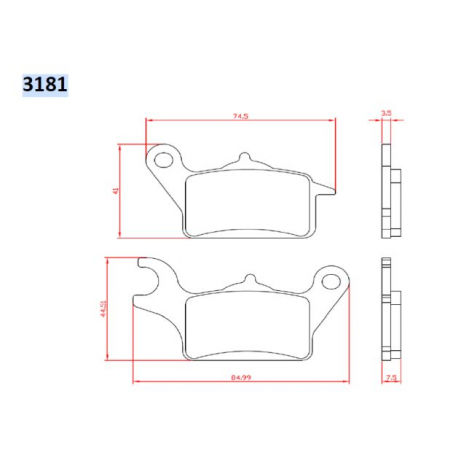 BRENTA KLOCKI HAMULCOWE KH708 HONDA VISION 110 '17-18, ZOOMER 110 '13-, CLICK 125 '12-17, PRZÓD