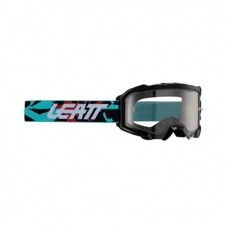 LEATT (NOWOŚĆ 2023) GOGLE VELOCITY 4.5 GOGGLE FUEL CLEAR 83% - KOLOR CZARNY/NIEBIESKI/CZERWONY SZYBKA PRZEŹROCZYSTA