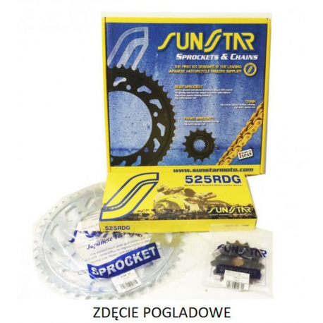 SUNSTAR ZESTAW NAPĘDOWY SUZUKI DL 650 V-STROM / ABS 07-19 PLUS ZŁOTY (15/47/118) (DO 1100CC XW RING) (SUN40415/SUN1-4499-47/SS52