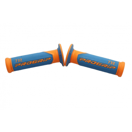 PROGRIP MANETKI PG732 ROAD (22+25MM, DŁ.125MM) KOLOR POMARAŃCZOWY FLUO/JASNO NIEBIESKI (DWUSKŁADNIKOWE) (732-364)