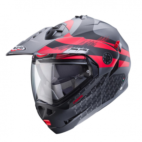 CABERG KASK SZCZĘKOWY FLIP-UP ENDURO MODEL TOURMAX X SARABE KOLOR SZARY MAT/CZARNY/CZERWONY ROZMIAR L