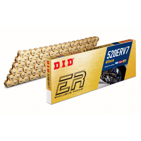 DID 520 ERV7-122 ŁAŃCUCH ZŁOTY (122 OGNIW) X-RING (OTWARTY + ZAKUWKA) - ZASTĘPUJE 520ERV3-122