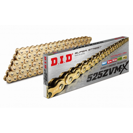 DID 525 ZVMXG&G-106 ŁAŃCUCH ZŁOTY / ZŁOTY (106 OGNIW) X-RING (525ZVMXGB-106)(OTWARTY + ZAKUWKA)