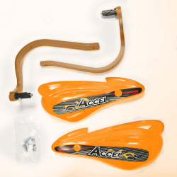 ACCEL OSŁONY RĄK (HANDBARY) Z MOCOWANIEM ALUMINIOWYM ATV (22+28MM) (ALU-POMARAŃCZOWY, PLASTIK-POMARAŃCZOWY)