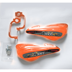 ACCEL OSŁONY RĄK (HANDBARY) Z MOCOWANIEM ALUMINIOWYM MX (22+28MM) (ALU-POMARAŃCZOWY, PLASTIK-POMARAŃCZOWY) - PROMOCJA