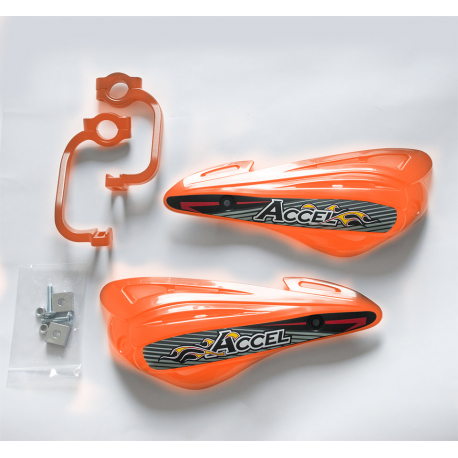 ACCEL OSŁONY RĄK (HANDBARY) Z MOCOWANIEM ALUMINIOWYM MX (22+28MM) (ALU-POMARAŃCZOWY, PLASTIK-POMARAŃCZOWY) - PROMOCJA