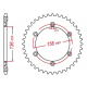 MTX PARTS 2023/03 ZĘBATKA TYLNA 4365 43 SUZUKI DR 650 SE '96-'12 (JTR1791.43) (ŁAŃC. 525)