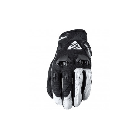 FIVE GLOVES RĘKAWICE SKÓRZANO-TEKSTYLNE STUNT EVO KOLOR CZARNY/BIAŁY ROZMIAR 12 (XXL)