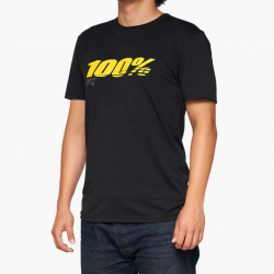 100 PROCENT KOSZULKA CODZIENNA Z KRÓTKIM RĘKAWEM (T-SHIRT) MODEL SPEED KOLOR CZARNY/ŻÓŁTY ROZMIAR L