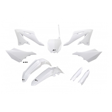 UFO 2024/01 KOMPLET PLASTIKÓW Z OSŁONAMI TELESKOPÓW (AMORTYZATORÓW) YAMAHA YZ 125 / 250 '22-'24 KOLOR BIAŁY