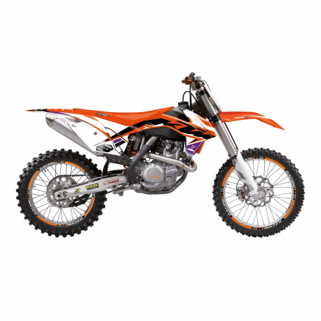 BLACKBIRD KOMPLET NAKLEJEK (OKLEIN) KTM SX/SX-F '13-'15, EXC/EXC-F '14-'16, DREAM 5VCHROME EFX KOLOR POMARAŃCZOWY CZARNY