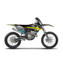 BLACKBIRD KOMPLET PLASTIKÓW I NAKLEJEK (OKLEIN) + POKROWIEC/POSZYCIE NA SIEDZENIE KTM SX-SXF 16-18, EXC 17-19 STEALTH SZARY
