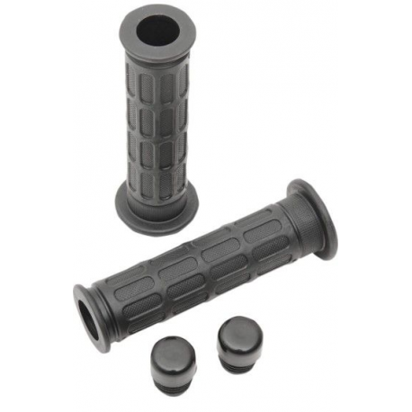 EMGO 2025/02 MANETKI (GRIPY) HONDA WZÓR OEM (53166-390-780) KOLOR CZARNY (Z OTWOREM I KORKIEM)