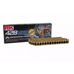 RK ŁAŃCUCH NAPĘDOWY (ENDURO) GB428MXU-136 (U-RING) ZAPINKA (CL) W ZESTAWIE KOLOR ZŁOTY (POJEMNOŚĆ: DO 150 CCM) (27 KN)