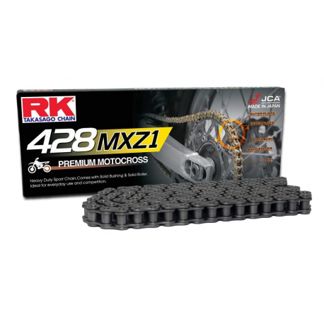 RK ŁAŃCUCH NAPĘDOWY (MOTOCROSS) 428MXZ1-136 ZAPINKA (CL) W ZESTAWIE KOLOR STANDARD (POJEMNOŚĆ: DO 150 CCM) (27 KN)
