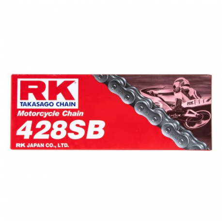 RK ŁAŃCUCH NAPĘDOWY 428SB-128 ZAPINKA (CL) W ZESTAWIE KOLOR STANDARD (POJEMNOŚĆ: DO 135 CCM) (19,1 KN)