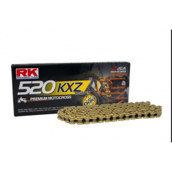RK ŁAŃCUCH NAPĘDOWY (MOTOCROSS) GB520KXZ-120 ZAPINKA (CL) W ZESTAWIE KOLOR ZŁOTY (POJEMNOŚĆ: DO 450 CCM) (35 KN)