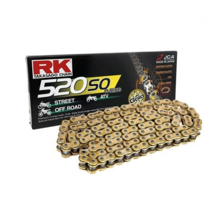 RK ŁAŃCUCH NAPĘDOWY 520SO-106 (O-RING) ZAKUWKA (CLF) W ZESTAWIE KOLOR ZŁOTY (POJEMNOŚĆ: DO 400 CCM) (30,5 KN)