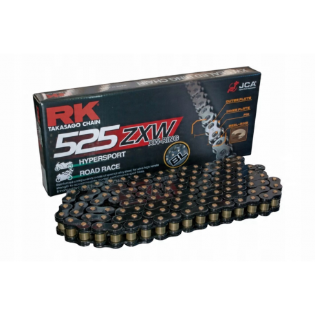 RK ŁAŃCUCH NAPĘDOWY BL525ZXW-120 (XW-RING) ZAKUWKA (CLF) W ZESTAWIE KOLOR CZARNY (POJEMNOŚĆ: DO 1200 CCM) (42 KN)