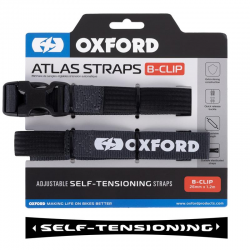 Oxford, transportní kurty/popruhy Atlas B-CLIP 26mm x 1.2M 2 ks v sadě, šedá barva