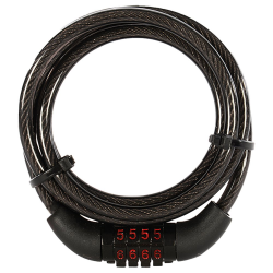 OXFORD ZABEZPIECZENIE ANTYKRADZIEŻOWE (LINKA) COMBI6 COMBINATION LOCK ZAMEK NA SZYFR 6MM X 1500MM KOLOR CZARNY
