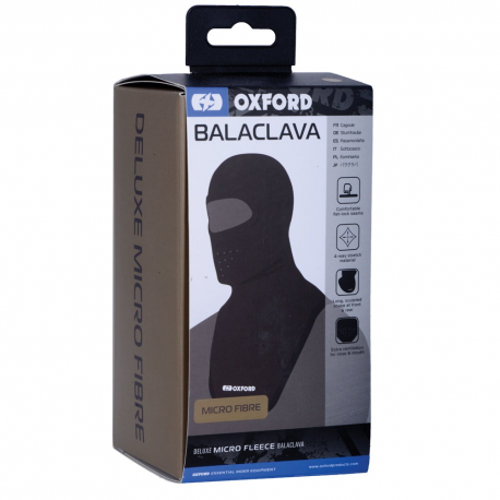 OXFORD KOMINIARKA Z MIKRO FIBRY Z DUŻYM OTWOREM NA OCZY DELUXE BALACLAVA MICRO FIBER KOLOR CZARNY ROZMIAR UNIWERSALNY
