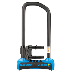 OXFORD ZABEZPIECZENIE ANTYKRADZIEŻOWE KŁÓDKA Z LINKĄ SHACKLE 14 PRO DUO U-LOCK + CABLE 320mm x 177mm KOLOR NIEBIESKI