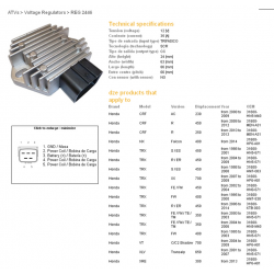DZE X, regulator napětí, Honda XL650V 01-07, TRX350/400/450/700 (ESR583) (31600-HN5-671) (35A)