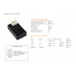 DZE X, jednotka zapalování CDI, Honda XL 600 V TRANSALP (89-99), XRV 650 AFRICA TWIN (88-00) (30410-MS8-610)
