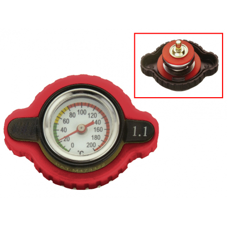 Nachnam x, víčko chladiče s teploměrem, KTM (1,8 BAR) červený