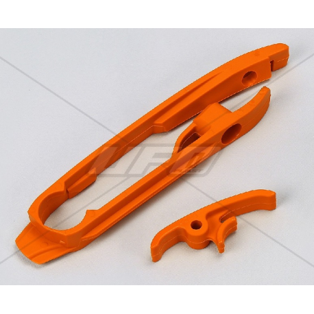 UFO x, chránič zadní vidlice (slider řetězu) KTM SX '11-'16, SXF '11-'15 oranžová barva