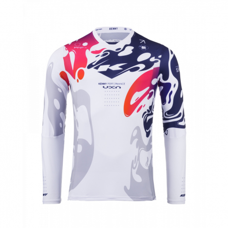 KENNY RACING 2025 KOSZULKA CROSS/ENDURO MODEL PERFORMANCE FLUID KOLOR BIAŁY/SZARY/CZERWONY/NIEBIESKI ROZMIAR XXXL