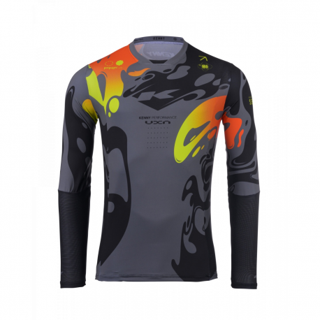 KENNY RACING 2025 KOSZULKA CROSS/ENDURO MODEL PERFORMANCE STEEL KOLOR SZARY/CZARNY/ŻÓŁTY/CZERWONY ROZMIAR XXXL