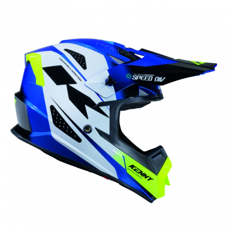 KENNY RACING KASK CROSS/ENDURO TRACK KID/JUNIOR/DZIECIĘCY GRAPHIC SPEED NEON BLUE KOLOR NIEBIESKI/BIAŁY ŻÓŁTY ROZMIAR M ( 49 - 5