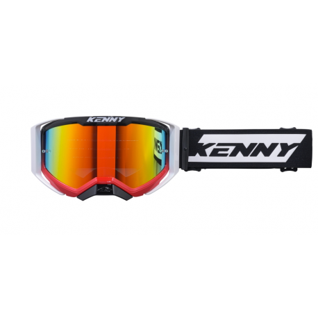 KENNY RACING GOGLE PERFORMANCE EVO 2 RED WHITE-CLEAR LENS- SZYBKA PRZEŹROCZYSTA KOLOR CZERWONY/BIAŁY/CZARNY