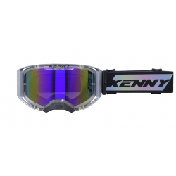 KENNY RACING GOGLE PERFORMANCE EVO 2 CLEAR SILVER MIRROR LENS-LUSTRO KOLOR SREBRNY/CZARNY