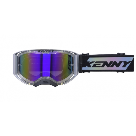 KENNY RACING GOGLE PERFORMANCE EVO 2 CLEAR SILVER MIRROR LENS-LUSTRO KOLOR SREBRNY/CZARNY