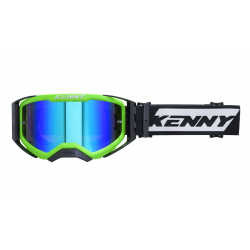 KENNY RACING GOGLE PERFORMANCE EVO 2 NEON GREEN MIRROR LENS-LUSTRO KOLOR ZIEOLNY FLUO/ BIAŁY/CZARNY