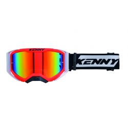 KENNY RACING GOGLE PERFORMANCE EVO 2 NEON RED MIRROR LENS- LUSTRO KOLOR CZERWONY/CZARNY/BIAŁY